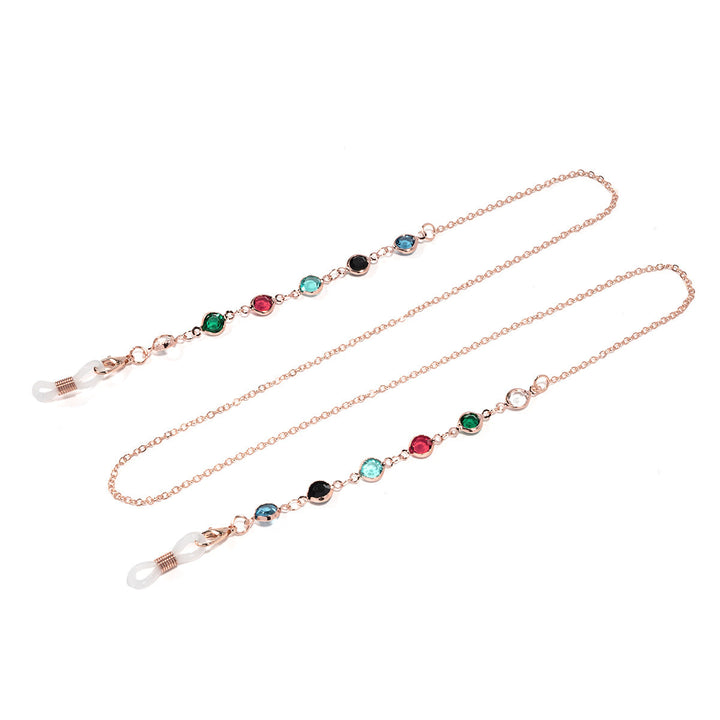 Artistic Crystal-Enhanced Eyewear Chain kalsten