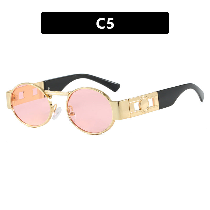 Ladies round sunglasses with fashionable metal frame and UV protection Kalsten