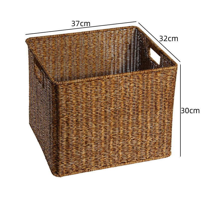 Unisex Rectangular Storage Basket made of braided rattan Kalsten