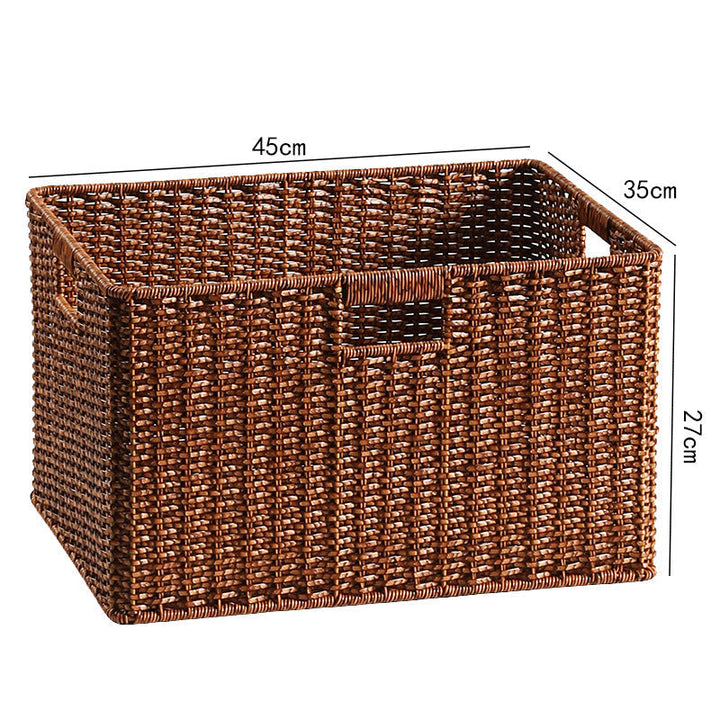 Large Woven Storage Bin with Ergonomic Cutout Handles Kalsten