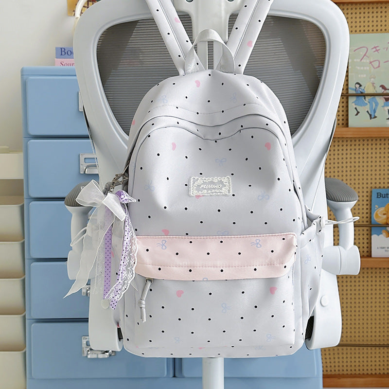 Children's Charming Polka Dot School Backpack