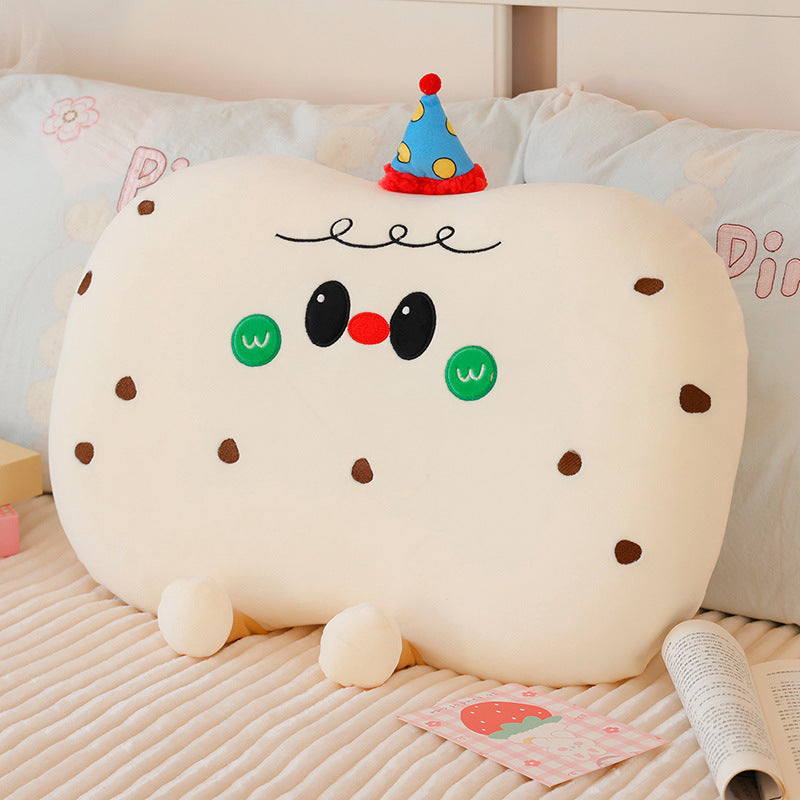 Plush pillow in cookie shape with cute face Kalsten