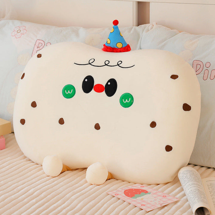 Plush pillow in cookie shape with cute face Kalsten