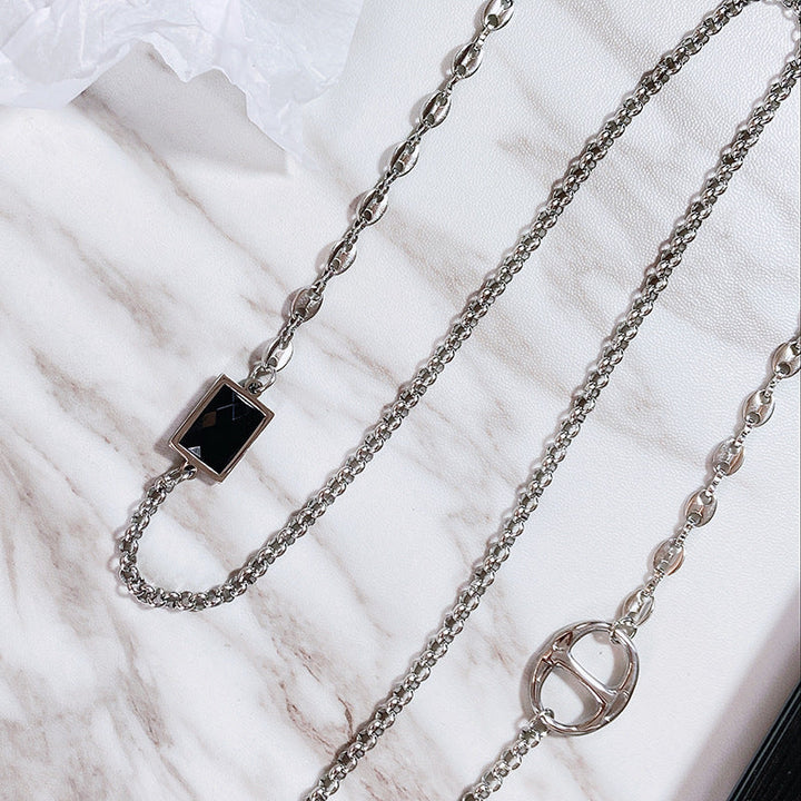 Elegant glasses holder chain with noble pendant Kalsten