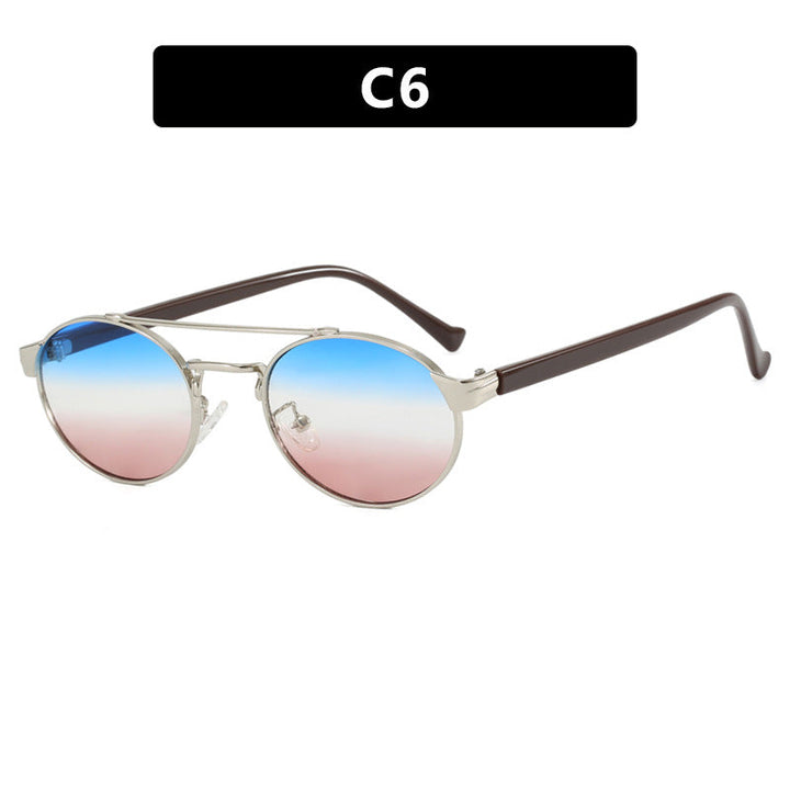 Ladies fashionable sunglasses in stylish round design with golden accents Kalsten