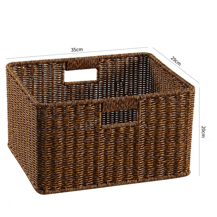 Handwoven Rectangular Storage Basket with Cut-Out Handles Kalsten