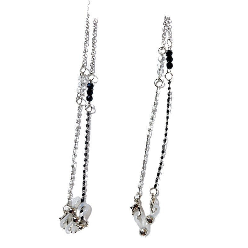 Elegant Glasses Holder Chain with Black Pearls Kalsten