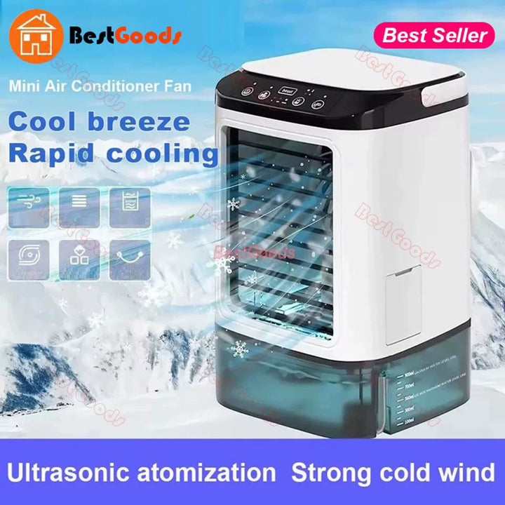 Unisex one size portable non-fogging air cooler fan with large water tank and three-speed motor Kalsten