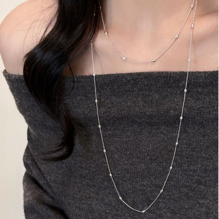 Delicate Silver Layered Chain Necklace Kalsten