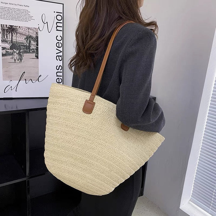 Beach bag with high-quality leather handles Kalsten
