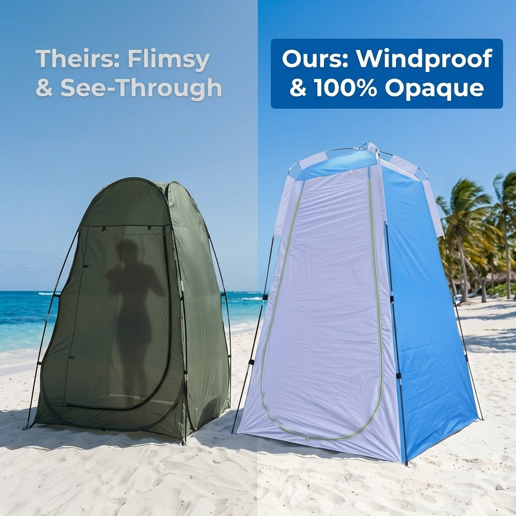Portable pop-up privacy shower changing tent with zippered door Kalsten