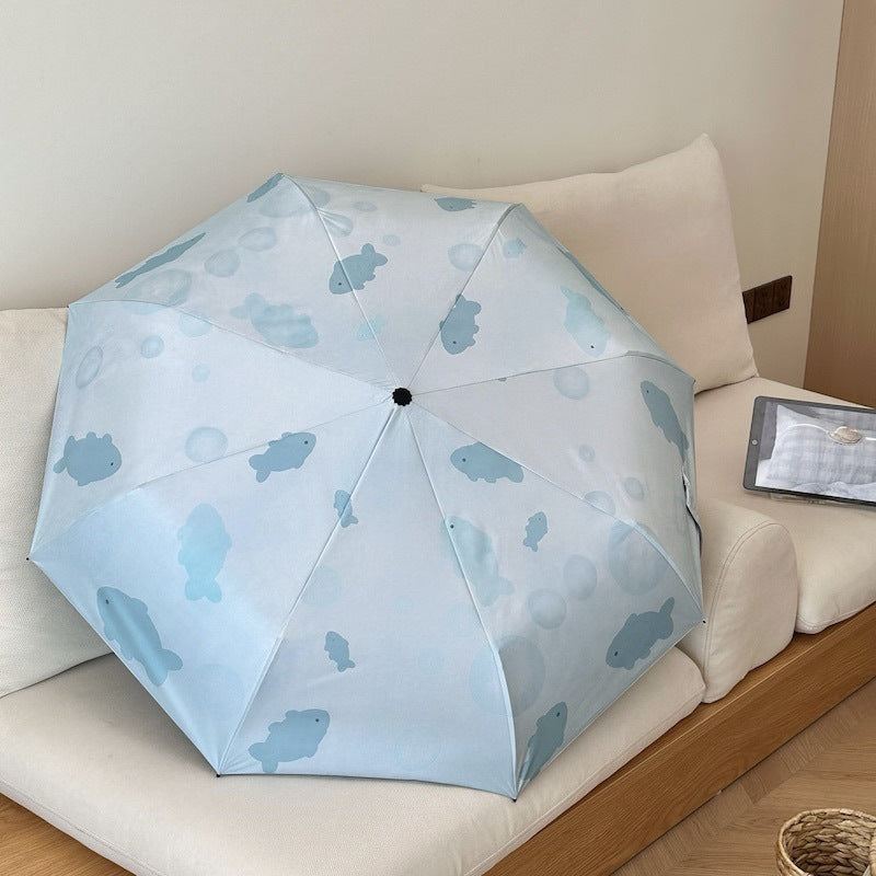 Women's foldable umbrella with unique fish pattern Kalsten