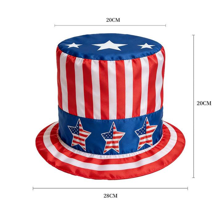 Women's nan Patriotic oversized novelty top hat with foam core and adjustable inner band Kalsten