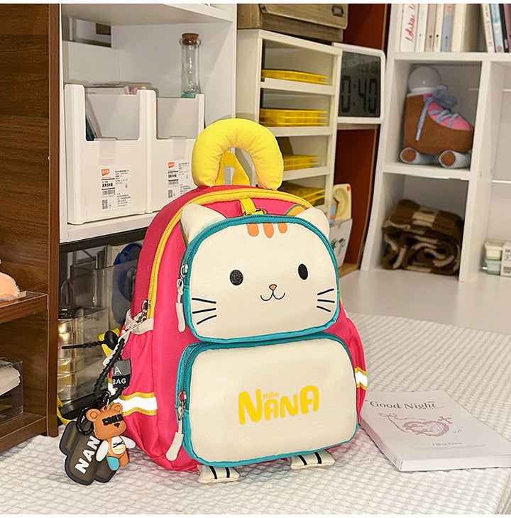 Cute Cat-Themed School Backpack Set