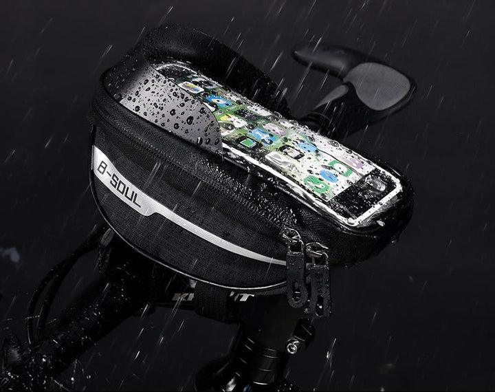 touchscreen handlebar phone bag with waterproof shell and reflective strip Kalsten