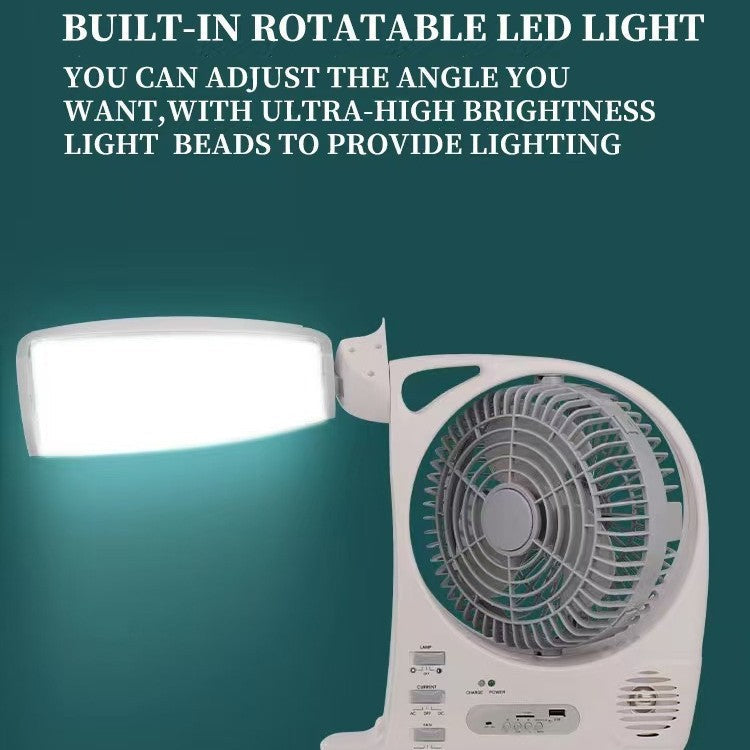 Unisex portable solar-powered fan with LED lamp Kalsten