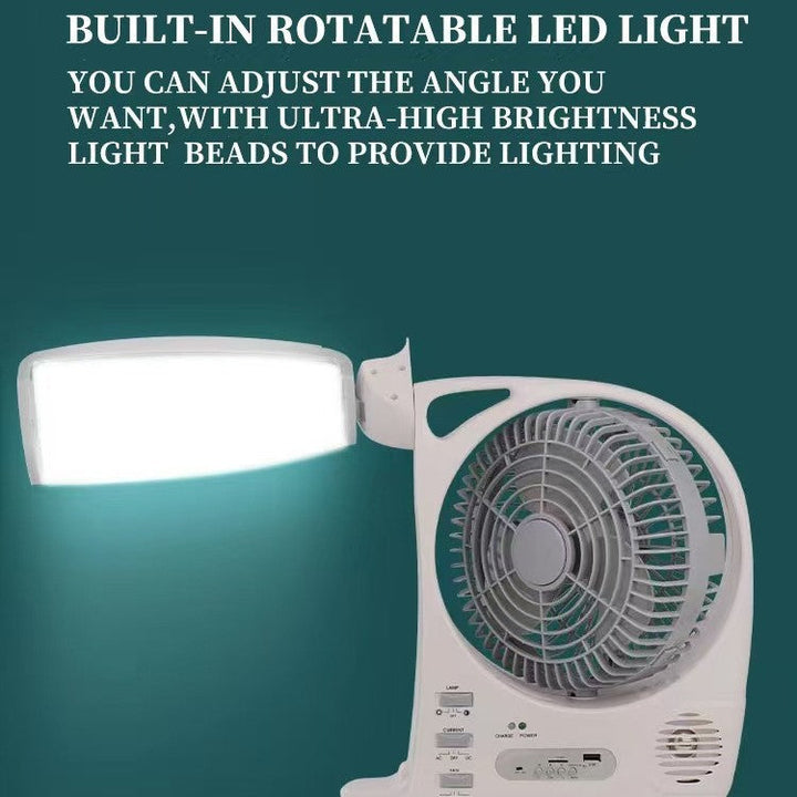 Unisex portable solar-powered fan with LED lamp Kalsten