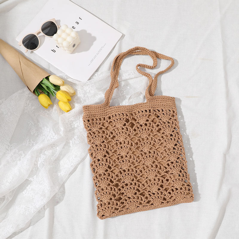 Hand-crocheted shopping bag with airy accents Kalsten