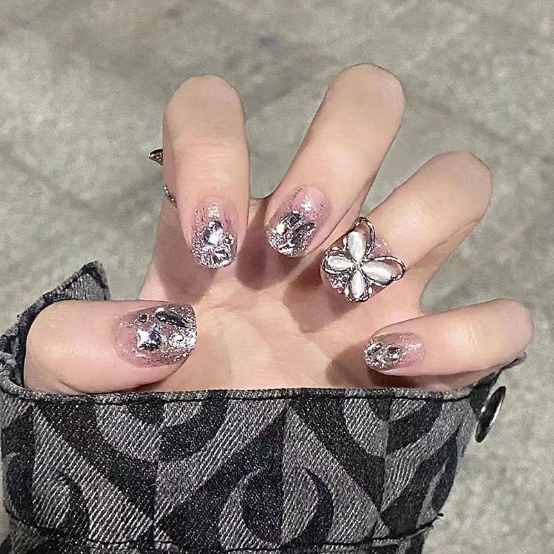 Decorative Press-On Nail Set with Butterfly Accents Acalora