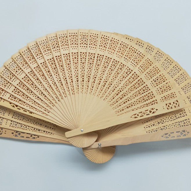 Ladies decorative hand fan made of high-quality wood with intricate cut-out work Kalsten