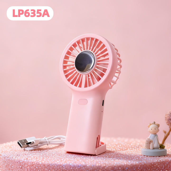 Women's portable handheld fan with ergonomic design and USB charging port Kalsten