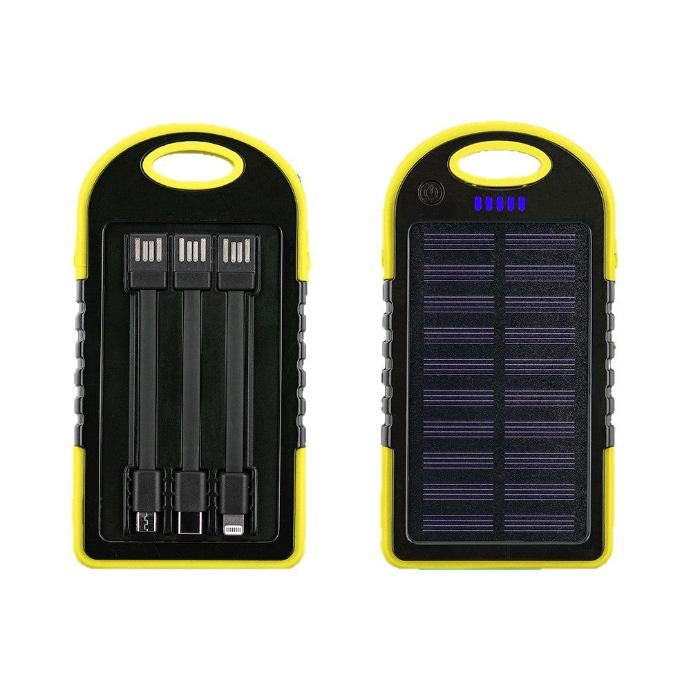 Portable Solar Power Bank with Integrated Cable Management and Fast Charging Function Kalsten