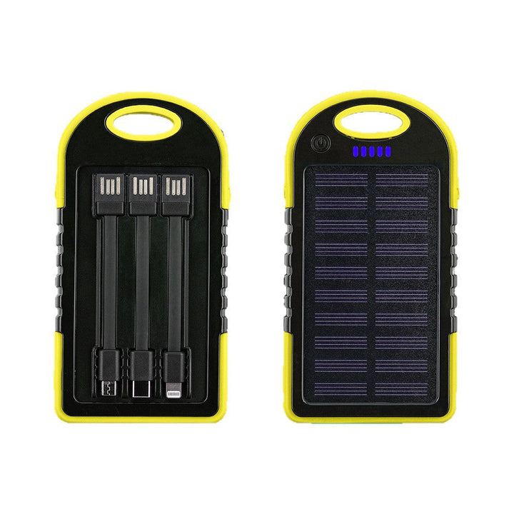 Portable Solar Power Bank with Integrated Cable Management and Fast Charging Function Kalsten