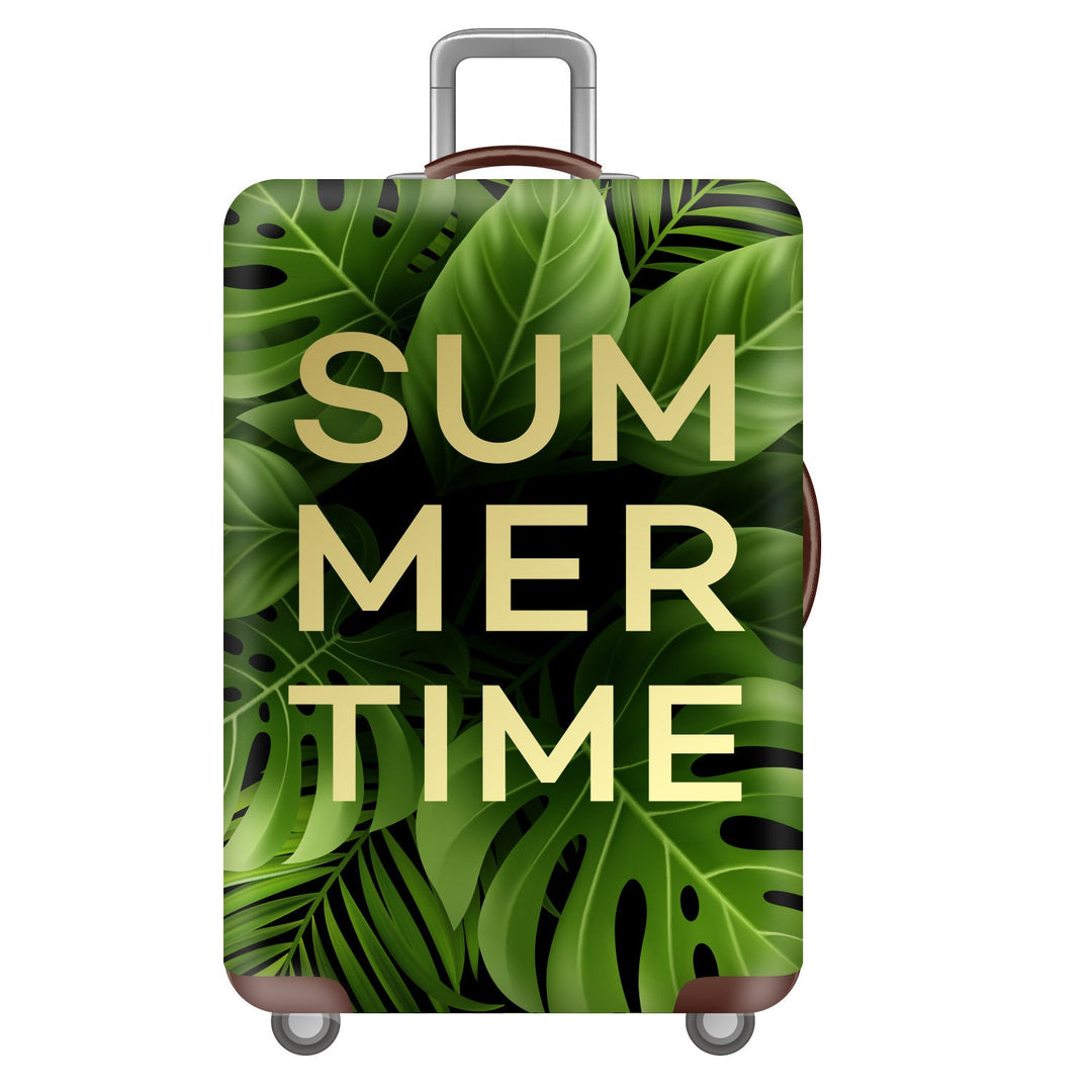 Unisex non-elastic suitcase cover with tropical leaf pattern, stretch protective cover for hard shell and soft case Kalsten
