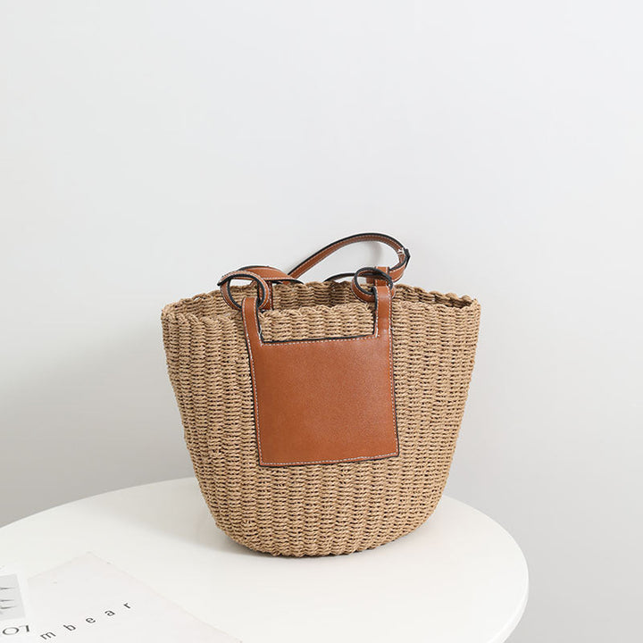Basket bag with elegant leather detail Kalsten