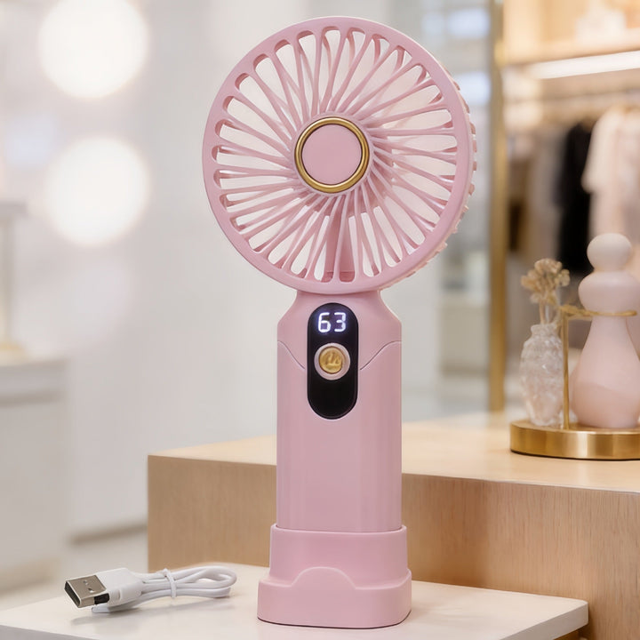 Portable handheld fan with digital speed display and USB charging function Kalsten