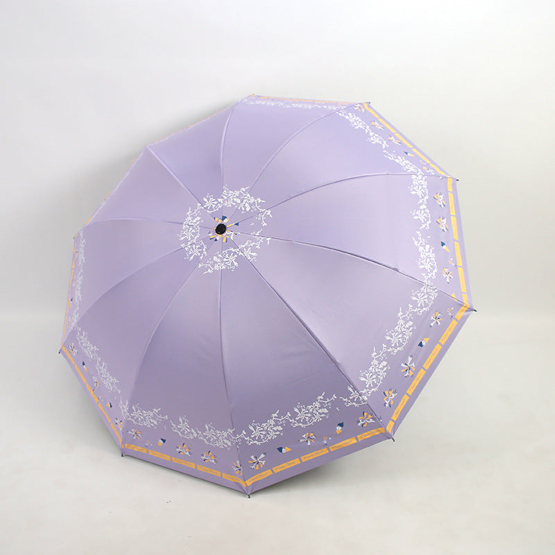 Ladies Elegant Folding Umbrella with Floral Patterns Kalsten