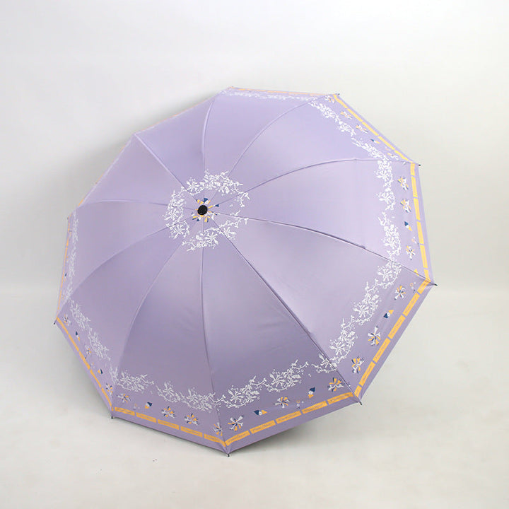 Ladies Elegant Folding Umbrella with Floral Patterns Kalsten