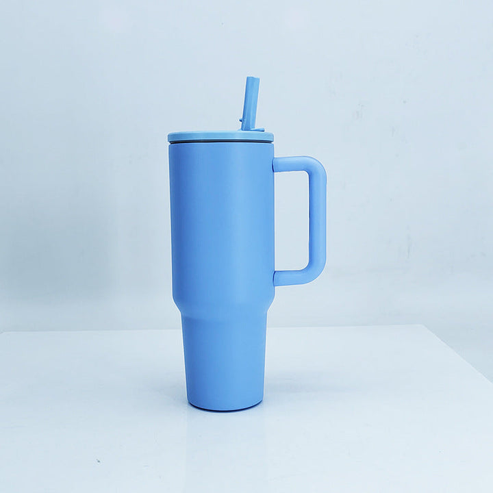Women's insulated mug with sturdy handle and straw Kalsten