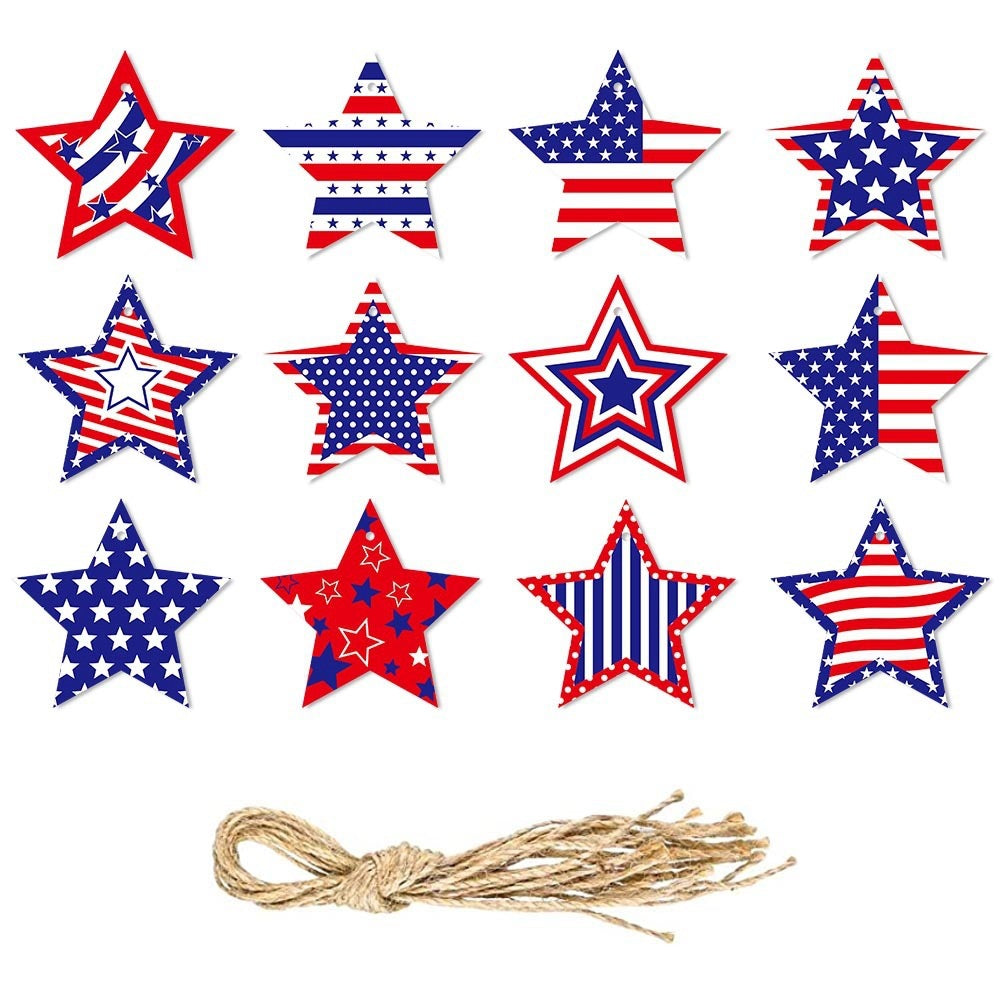 Independence Day layered star-shaped hanging party garland and tabletop decorations Kalsten