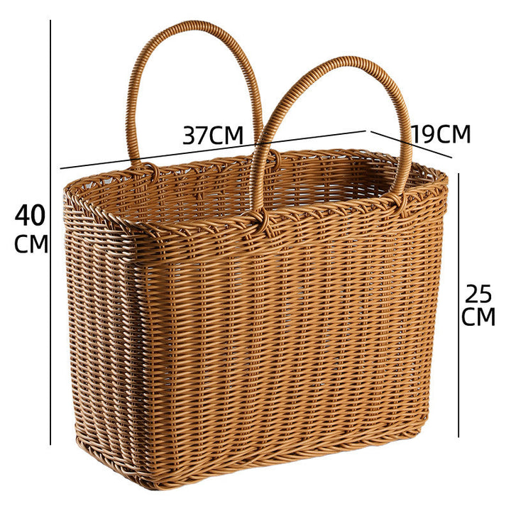 Unisex Handwoven Shopping Basket with Two Handles Kalsten