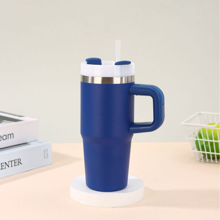Unisex noble insulated cup with practical straw Kalsten