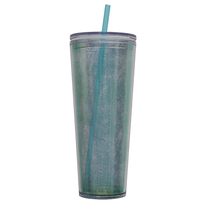 Ladies Glittering Drinking Bottle with Straw Kalsten