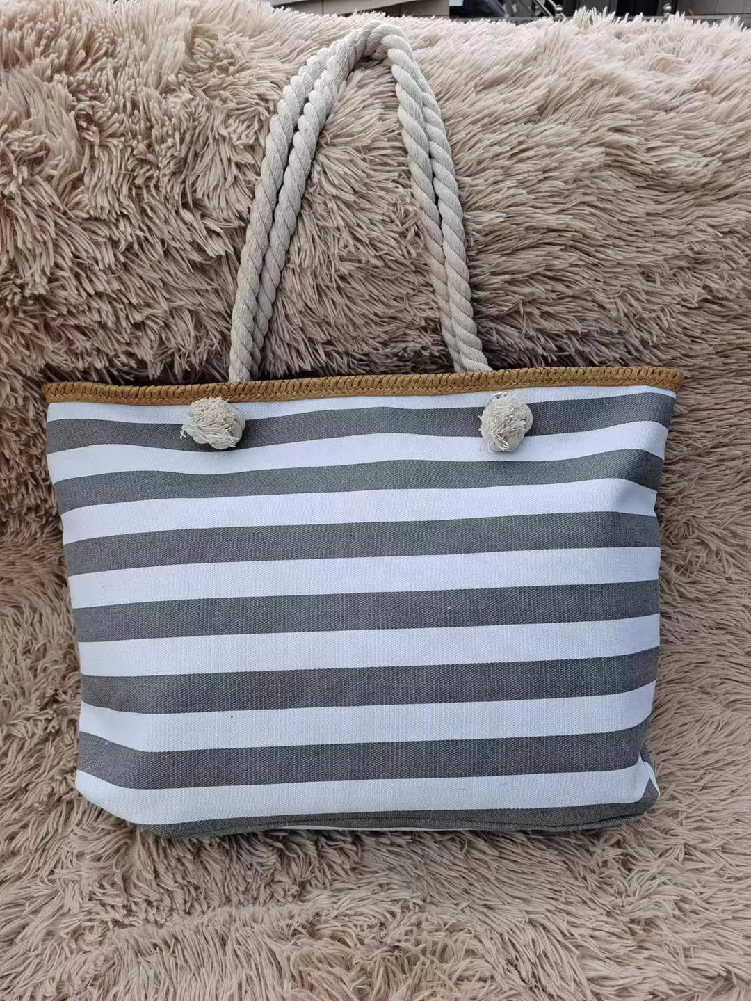 Large beach bag with maritime stripes Kalsten