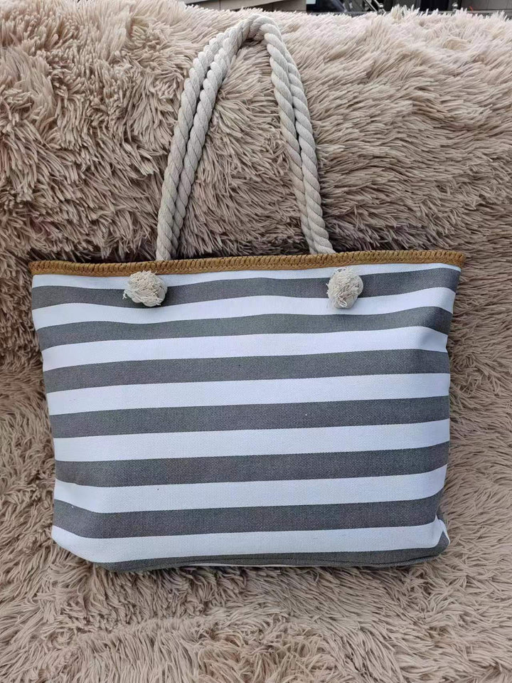 Large beach bag with maritime stripes Kalsten