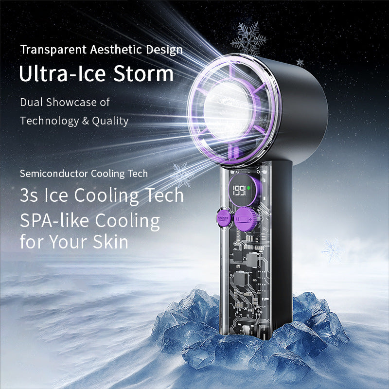 Ladies portable hand fan with digital temperature display Kalsten