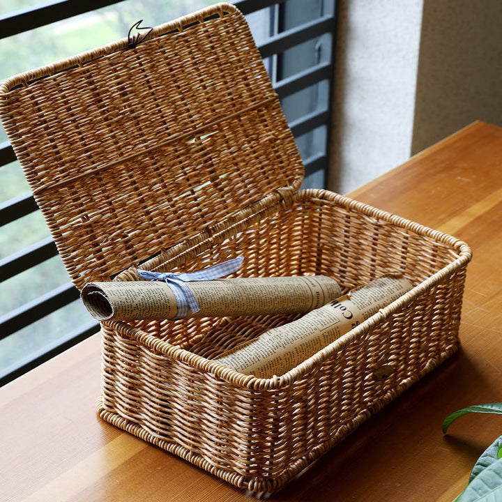 Handcrafted Natural Wicker Storage Chest Kalsten