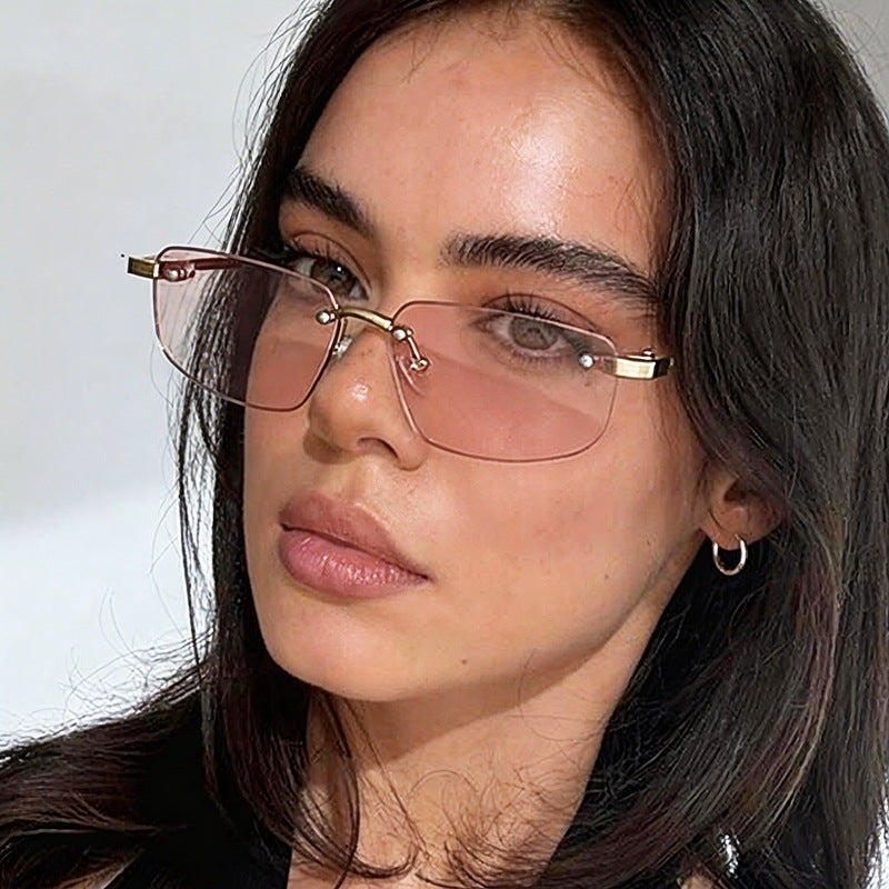 Ladies fashionable rectangular sunglasses with minimalist frame Kalsten