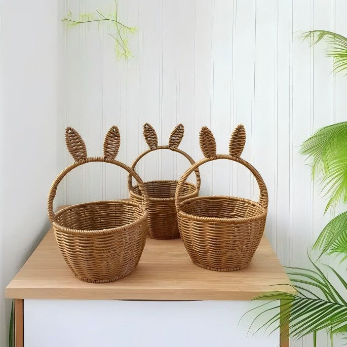 Women Bunny Motif Storage Basket Kalsten