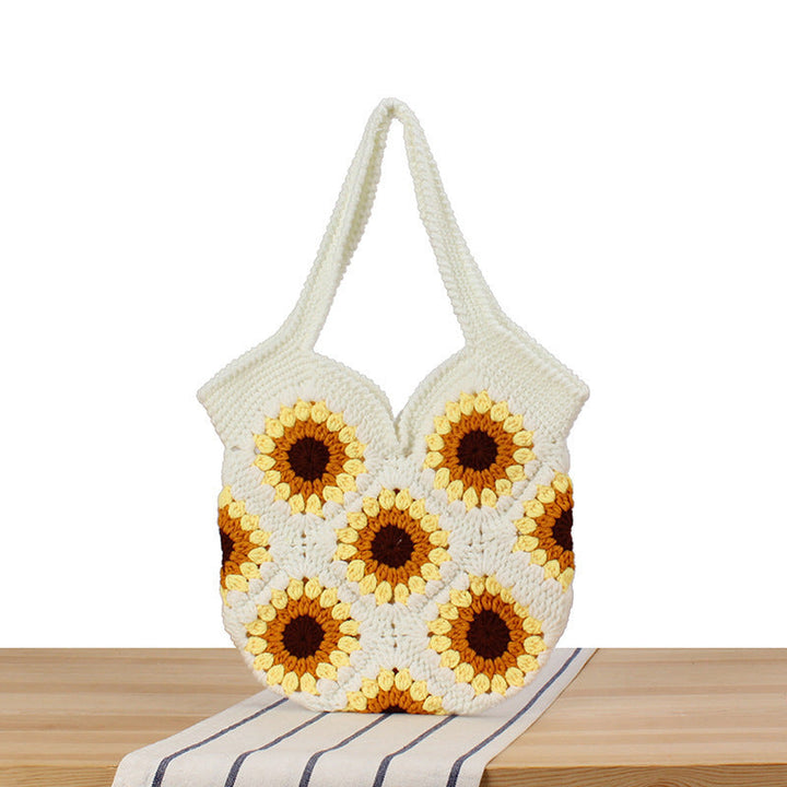 Creative crochet handbag with unique sunflower pattern Kalsten