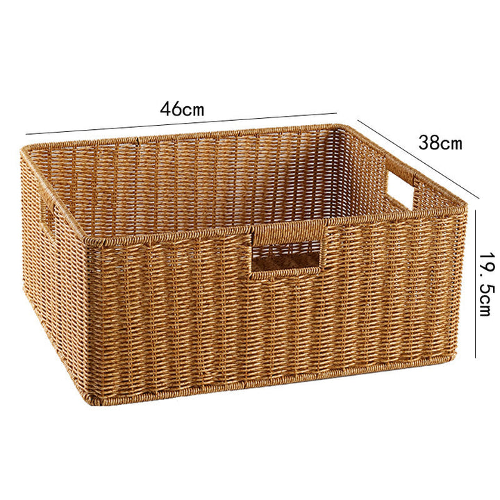 Handwoven Storage Basket with Cutout Handles Kalsten