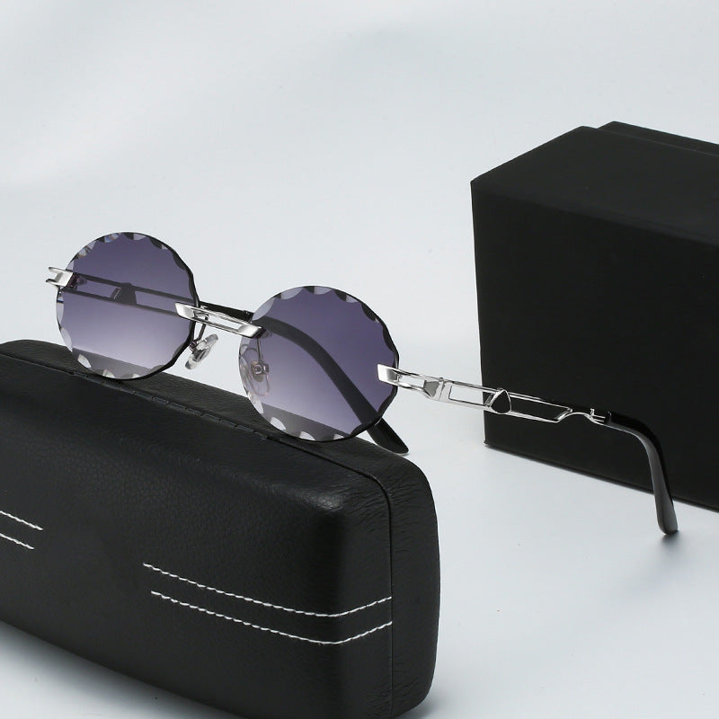 Ladies round sunglasses with unique wave design and high-quality metal frame Kalsten