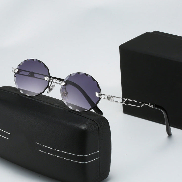Ladies round sunglasses with unique wave design and high-quality metal frame Kalsten