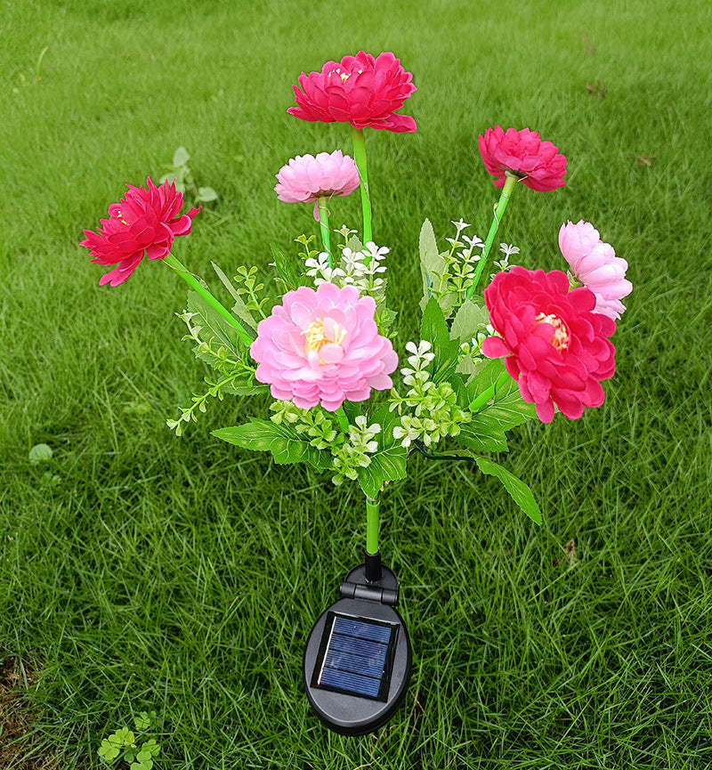 Solar-Powered Lifelike Bloom Garden Stake With Multi-Head LED Cluster And Waterproof Dusk-To-Dawn Sensor Kalsten