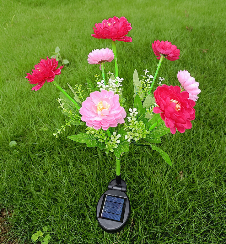 Solar-Powered Lifelike Bloom Garden Stake With Multi-Head LED Cluster And Waterproof Dusk-To-Dawn Sensor Kalsten