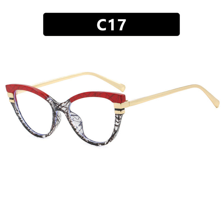 Ladies Cat-Eye Sunglasses with Elegant Plastic Frame and Golden Accents Kalsten